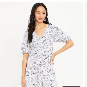 NWT Loft dress beautiful paisley print with soft hues of pink and blues